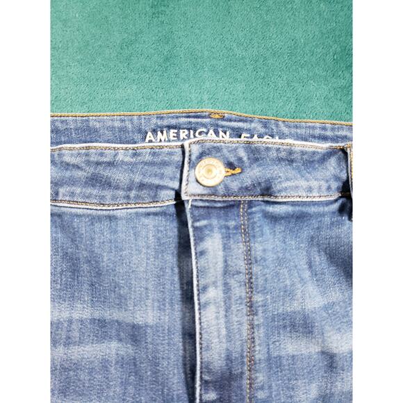 American Eagle Jeans Size 24 Womens Blue Stretch Denim High Rise Jegging Crop - Picture 7 of 14